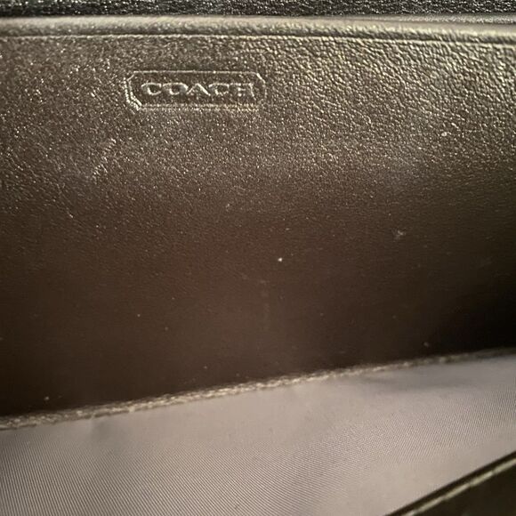 COACH Madison Gathered Leather Large Accordion Zip Around Wallet Black - Picture 9 of 11